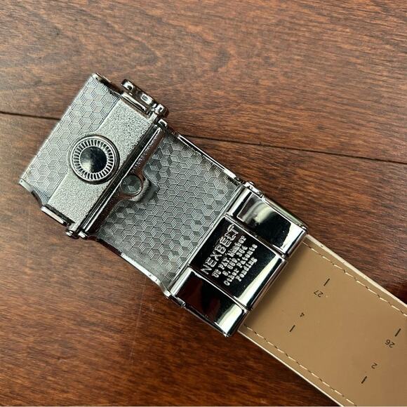 Nexbelt Women’s “Python Snake” White Leather Belt w/ Rhinestone Buckle,No Holes - Picture 9 of 13